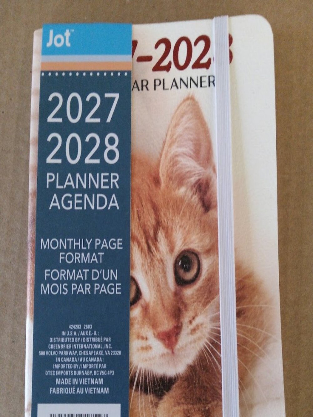 2-Year, 2027-2028, Pocket Calendar, Kitten